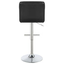Lenny Upholstered Adjustable Bar Stool Black / White (Set of 2)