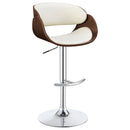 Dana Adjustable Bar Stool Black / Ecru and Chrome