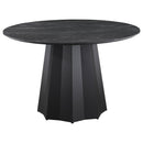 Camden  Round Faux Marble Top Dining Table Set Black