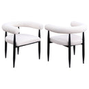 Dunmore Boucle Upholstered Dining Arm Chair Black (Set of 2)
