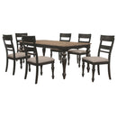 Bridget  Rectangular Dining Set Charcoal Sand Through