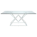 Beaufort  Rectangular Dining Set Chrome and Grey