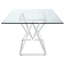 Beaufort  Rectangular Dining Set Chrome and Grey