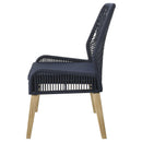 Nakia Woven Rope Dining Side Chairs Dark Navy (Set of 2)