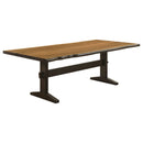 Bexley  Rectangular Live Edge Dining Table Set Honey