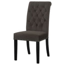 Alana Velvet Upholstered Dining Arm Chair Brown
