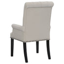 Alana Velvet Upholstered Dining Arm Chair Brown