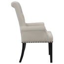 Alana Velvet Upholstered Dining Arm Chair Brown
