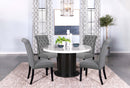 Sherry  Rectangular Marble Top Dining Table Set Brown
