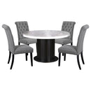Sherry  Rectangular Marble Top Dining Table Set Brown