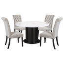 Sherry  Rectangular Marble Top Dining Table Set Brown