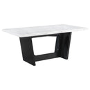 Sherry  Rectangular Marble Top Dining Table Set Brown