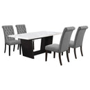 Sherry  Rectangular Marble Top Dining Table Set Brown