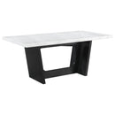 Sherry  Rectangular Marble Top Dining Table Set Brown
