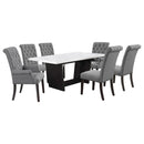 Sherry  Rectangular Marble Top Dining Table Set Brown