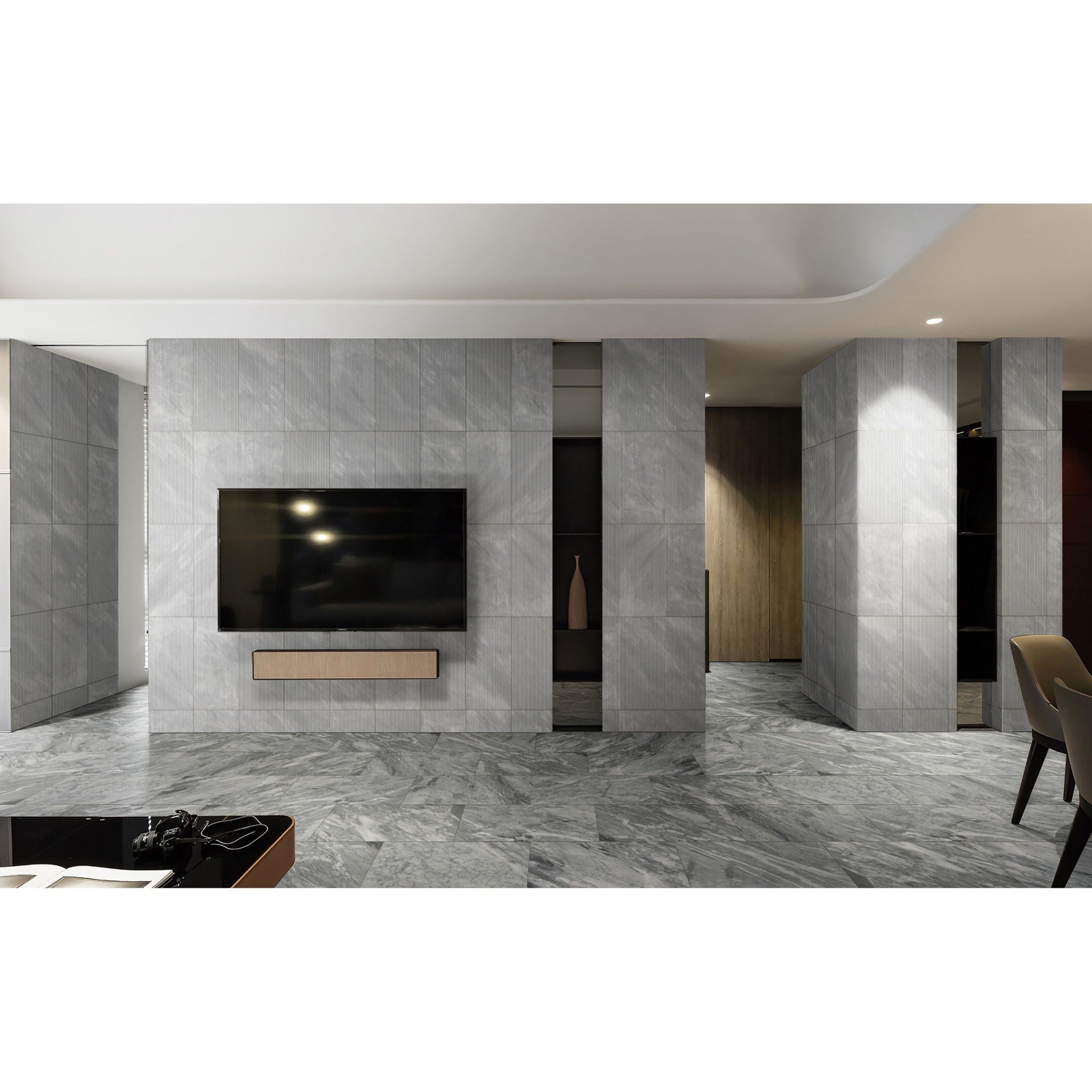 Textured Finished, 3D Tiles For Wall Decoration (Set of 4)
