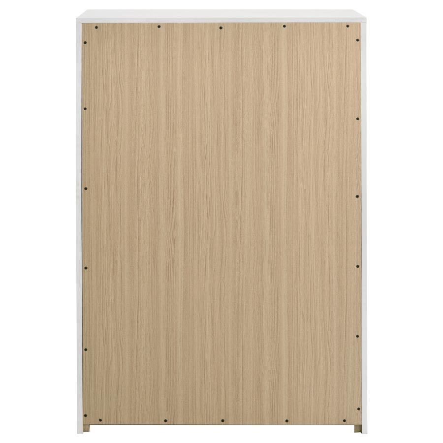 Ines - 5-Drawer Bedroom Chest Of Drawers - White High Gloss