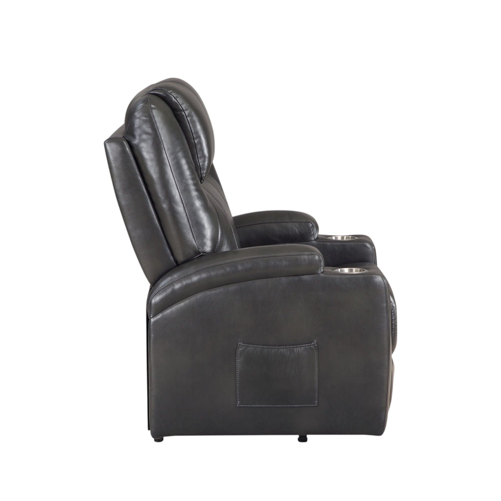 Recliner With Power Lift & Massage - Gunmetal
