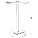 Abiline Round 24-inch Glass Top Bistro Bar Table Chrome