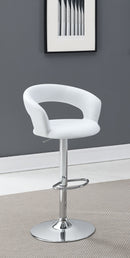 Barraza 29-inch Adjustable Height Bar Stool Black / White and Chrome