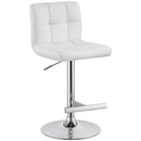Lenny Upholstered Adjustable Bar Stool Black / White (Set of 2)