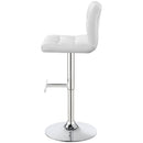 Lenny Upholstered Adjustable Bar Stool Black / White (Set of 2)