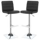 Bianca Upholstered Adjustable Bar Stool Black (Set of 2)