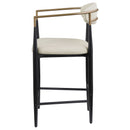 Tina Fabric Upholstered Bar Chair Beige (Set of 2)