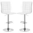 Ashbury Upholstered Adjustable Bar Stool Black / White (Set of 2)