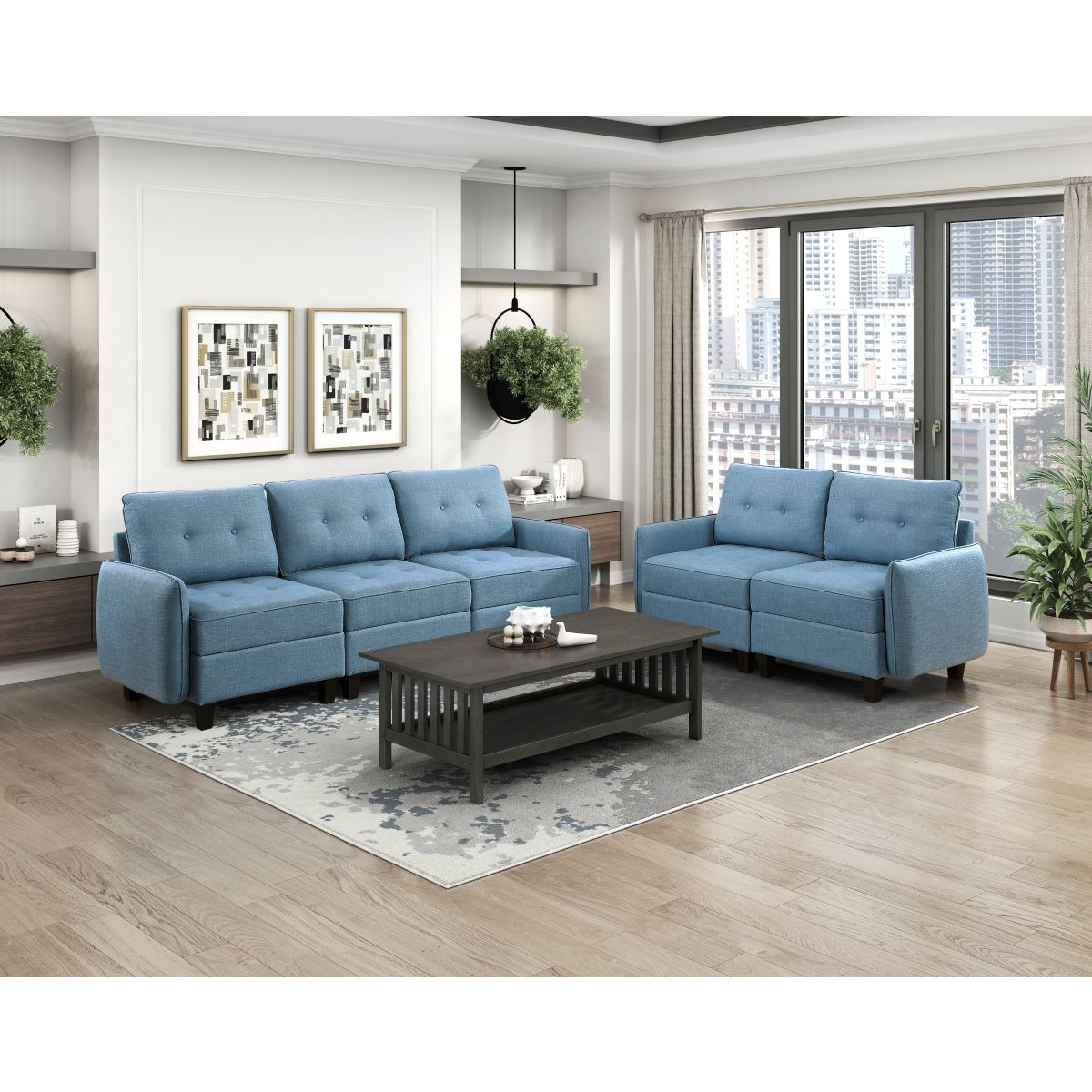 Garren - Loveseat - Blue