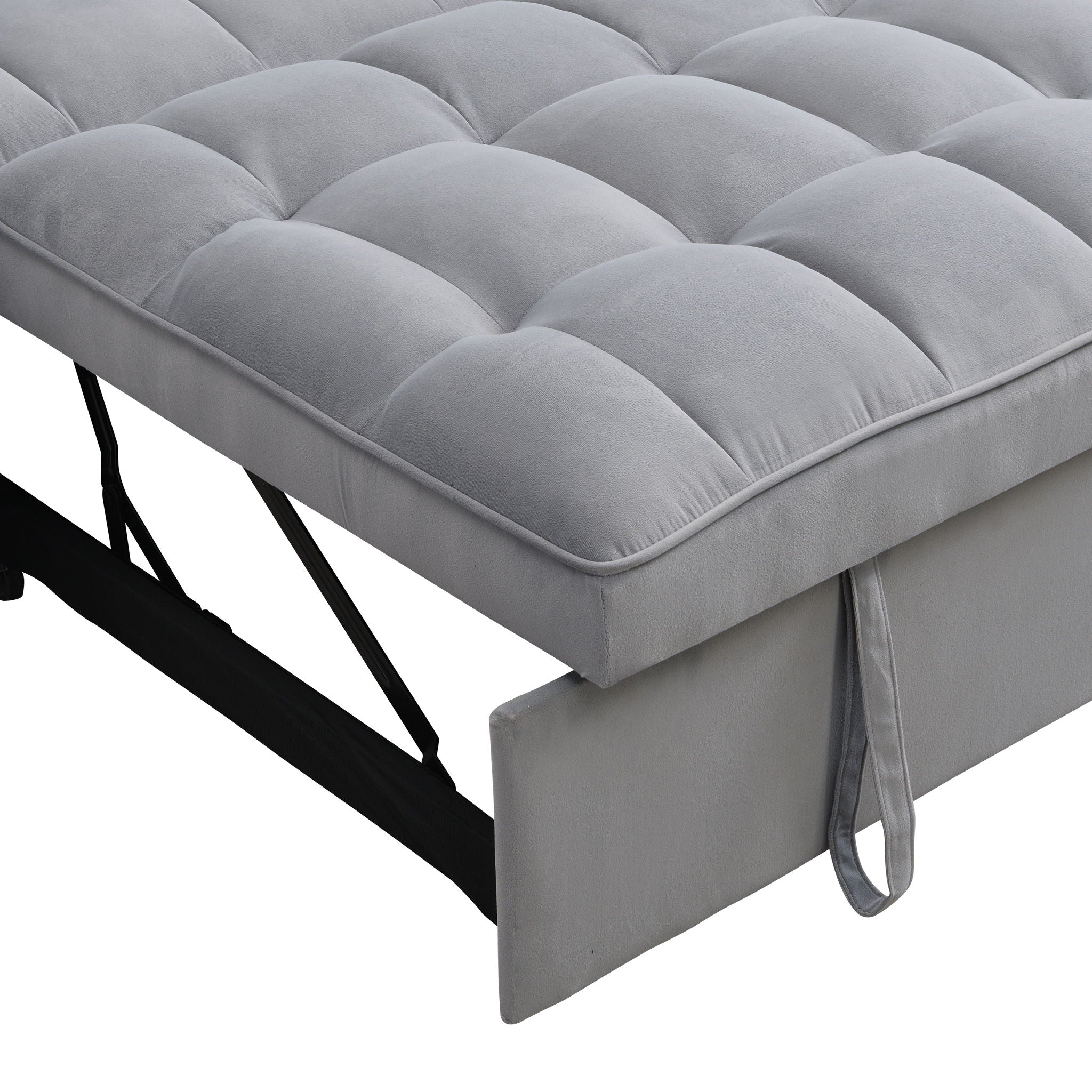 Modern Loveseat Futon Sofa With Pullout Bed, Adjustable Reclining Backrest, Toss Pillows