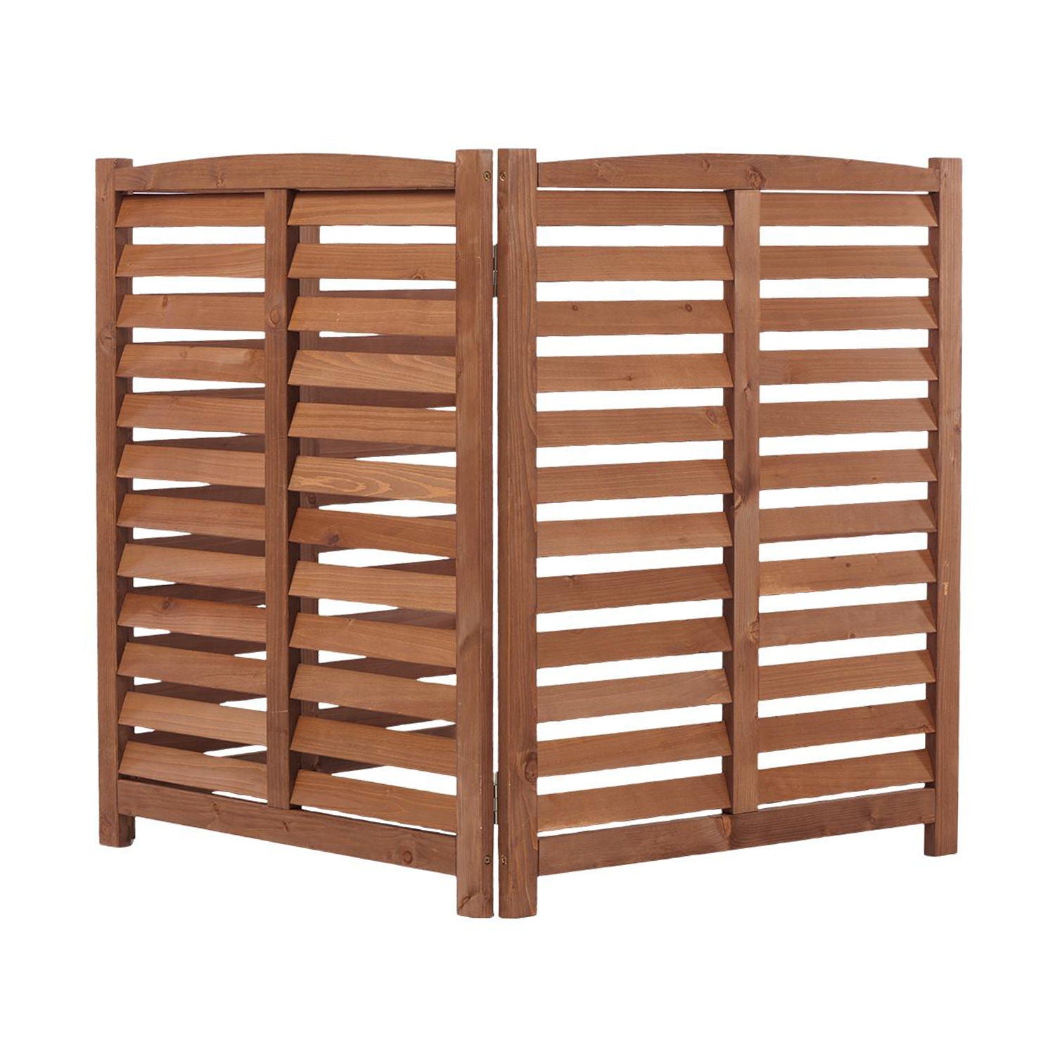3 Panel Outdoor Wooden Air Conditioner Fence