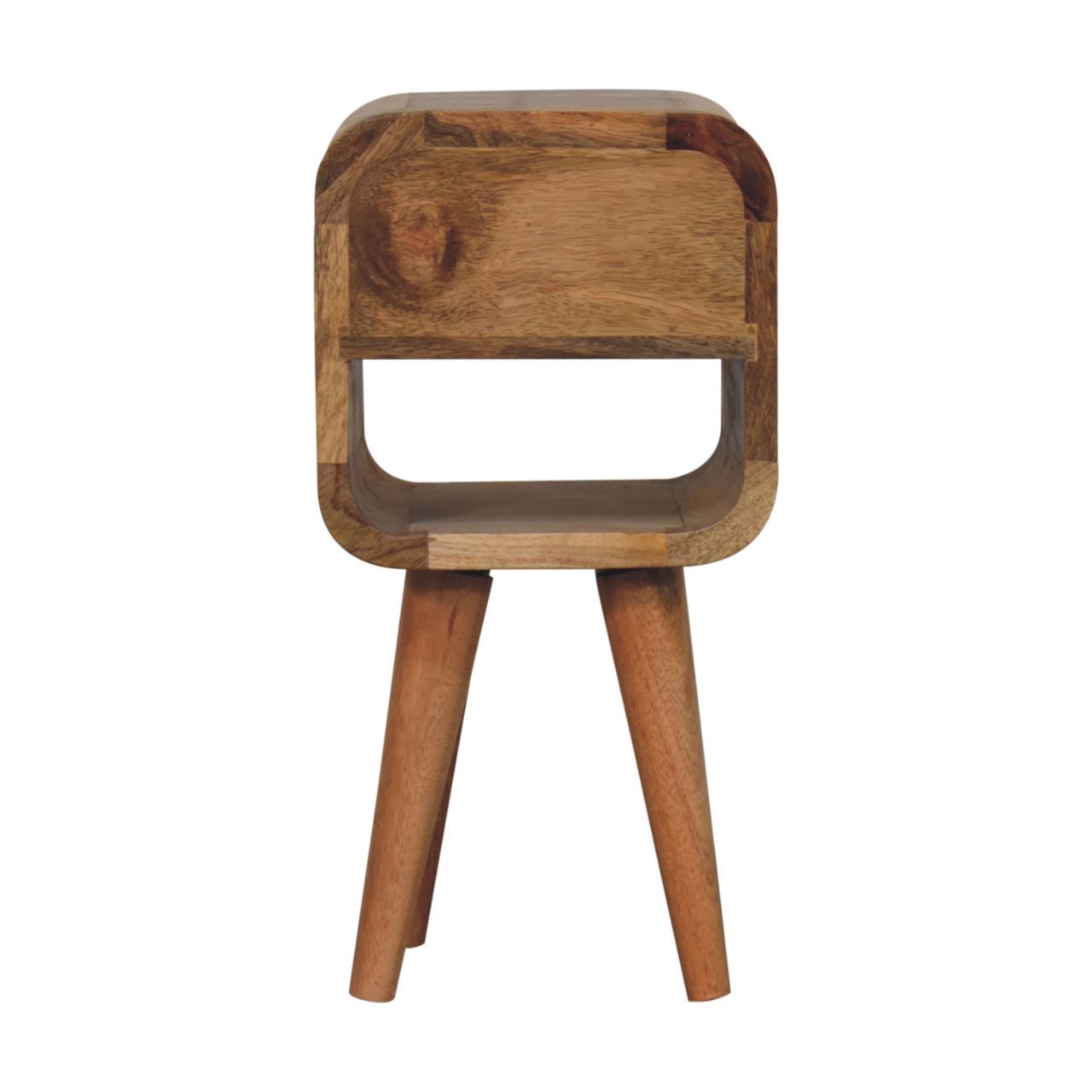 Mini California Curved Nightstand Wth Lower Slot