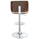 Folsom Upholstered Adjustable Bar Stool Black / Ecru and Chrome