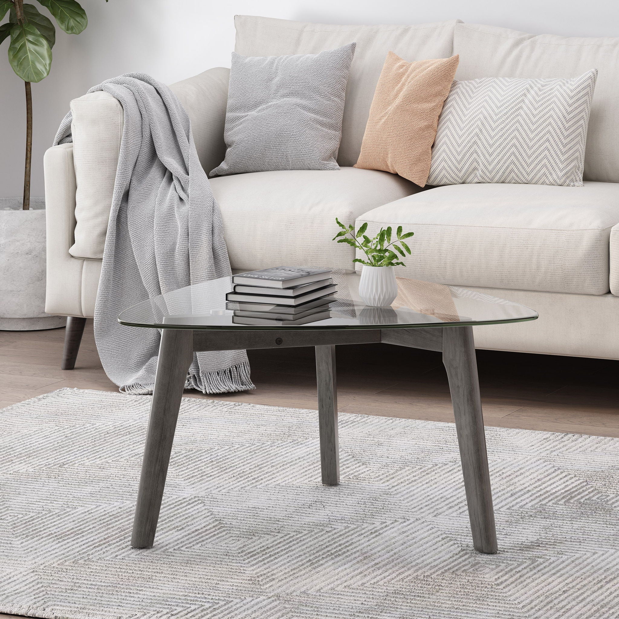 Modern Coffee Table With Wood Construction And Compact Design