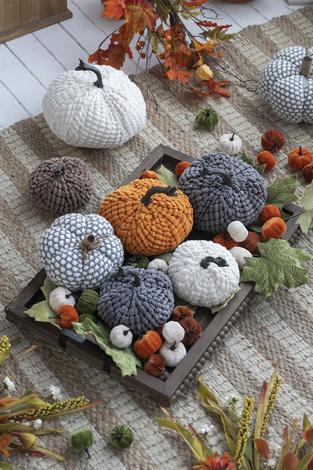 Knite Pumpkin Ornament Decor For Holiday Harvest Festival Fall Festival & Thanksgiving