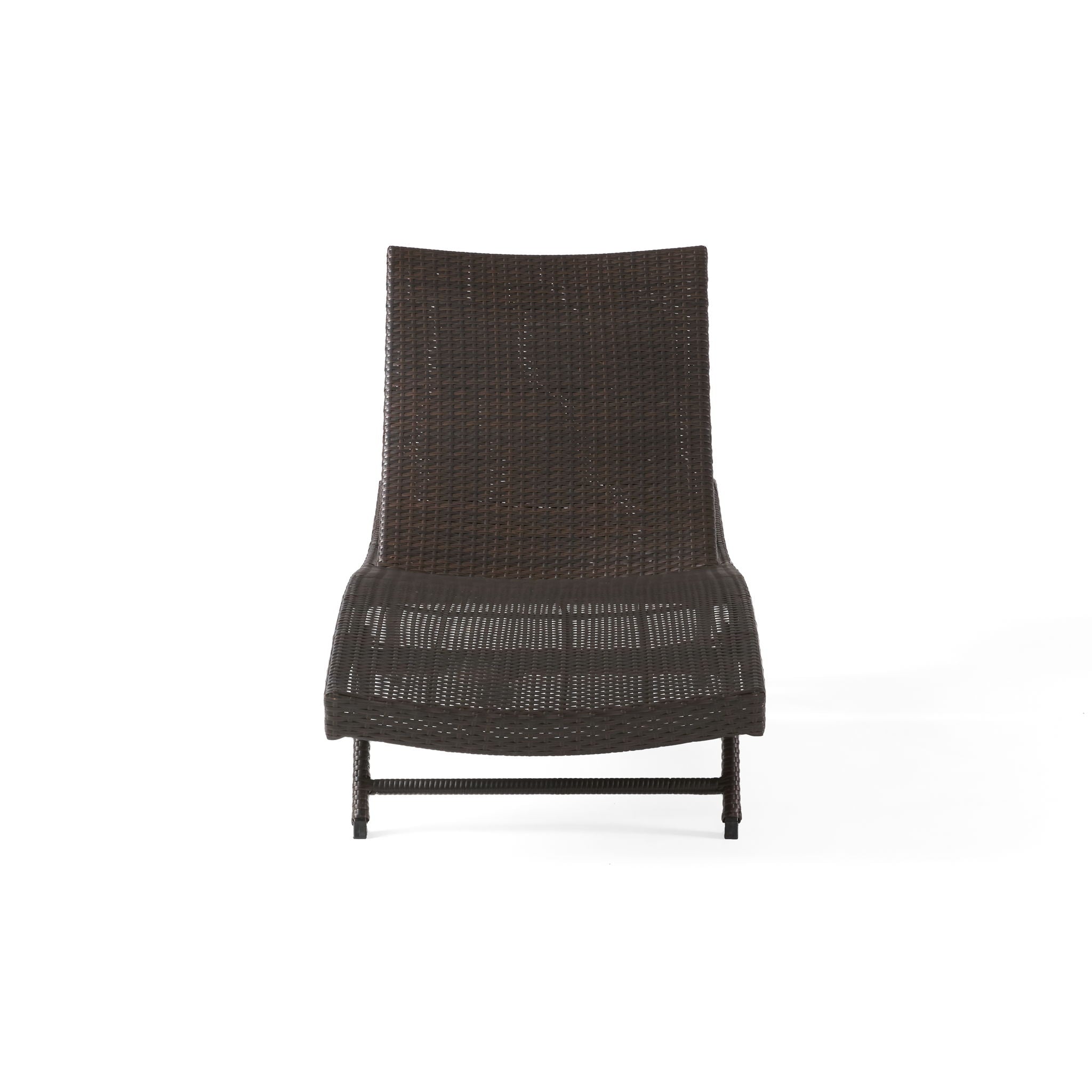 Kauai - Modern Style Wicker Chaise Lounge - Brown Multi