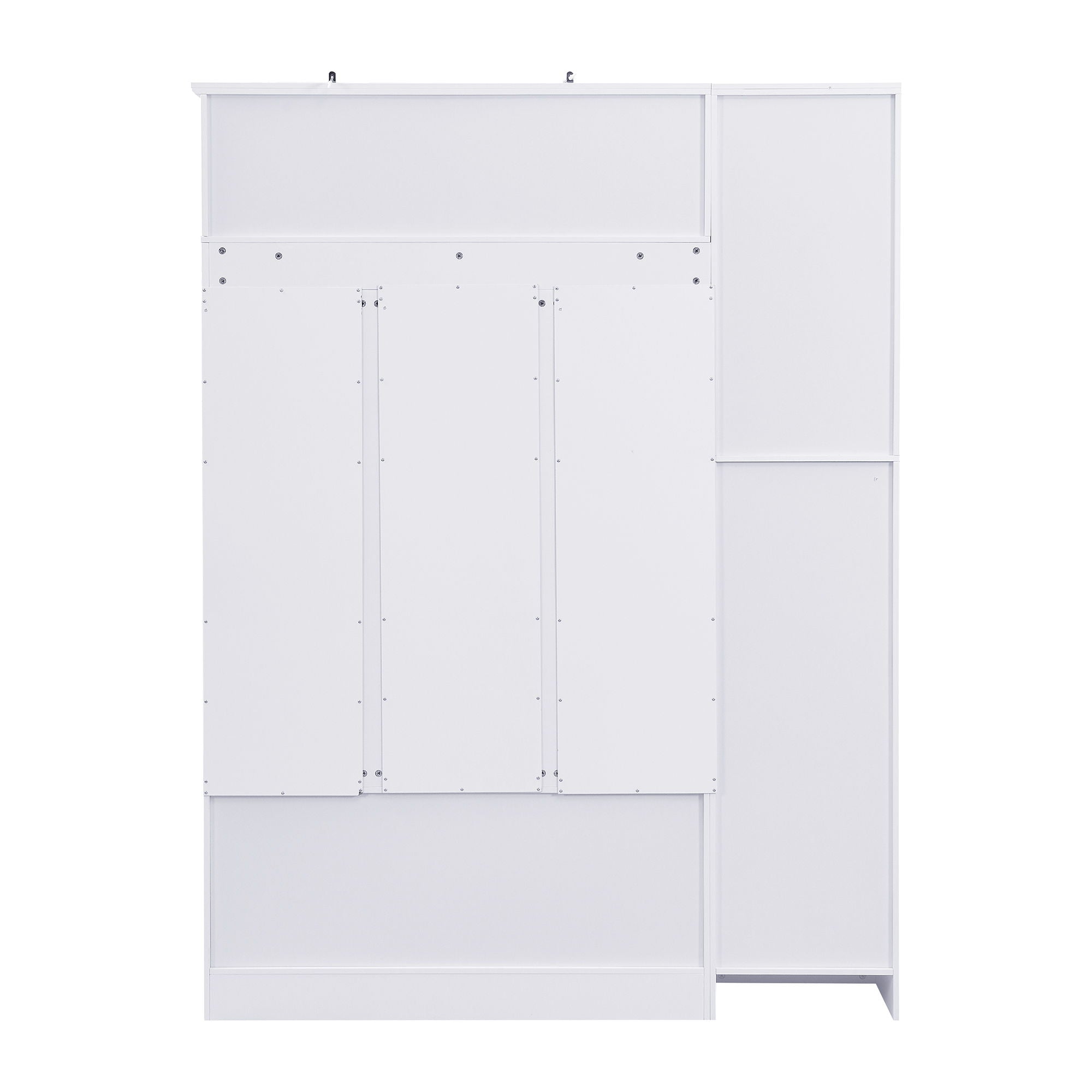 Tall Hall Tree With Shoe Storage, 4 In 1 Entryway Bench With 6 Cabinets, 4 Coat Hooks & Adjustable Shelf For Hallway - White
