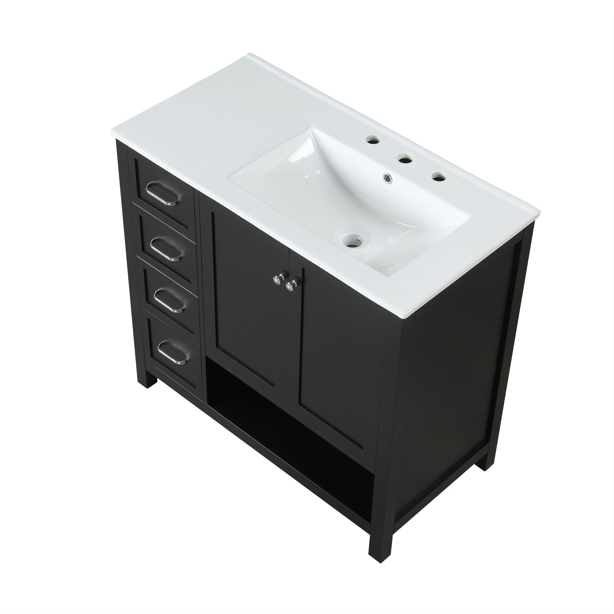 Modern Bathroom Vanity With Sink Top, 2 Doors And 2 Drawers