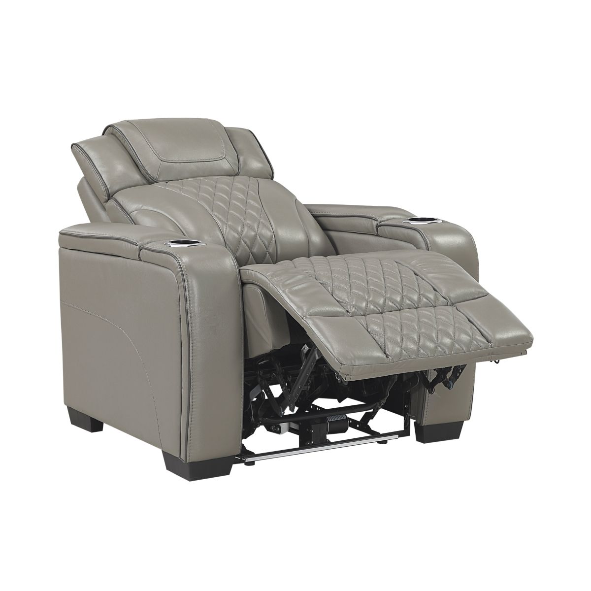 Apex - Power Reclining Chair With Power Headrest, Storage Arms With Cup Holders, Air Massage And Heat, LED Lighting And Charging Ports