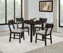Catley 5-piece Round Drop Leaf Dining Table Set Dark Coffee