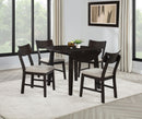 Catley 5-piece Round Drop Leaf Dining Table Set Dark Coffee