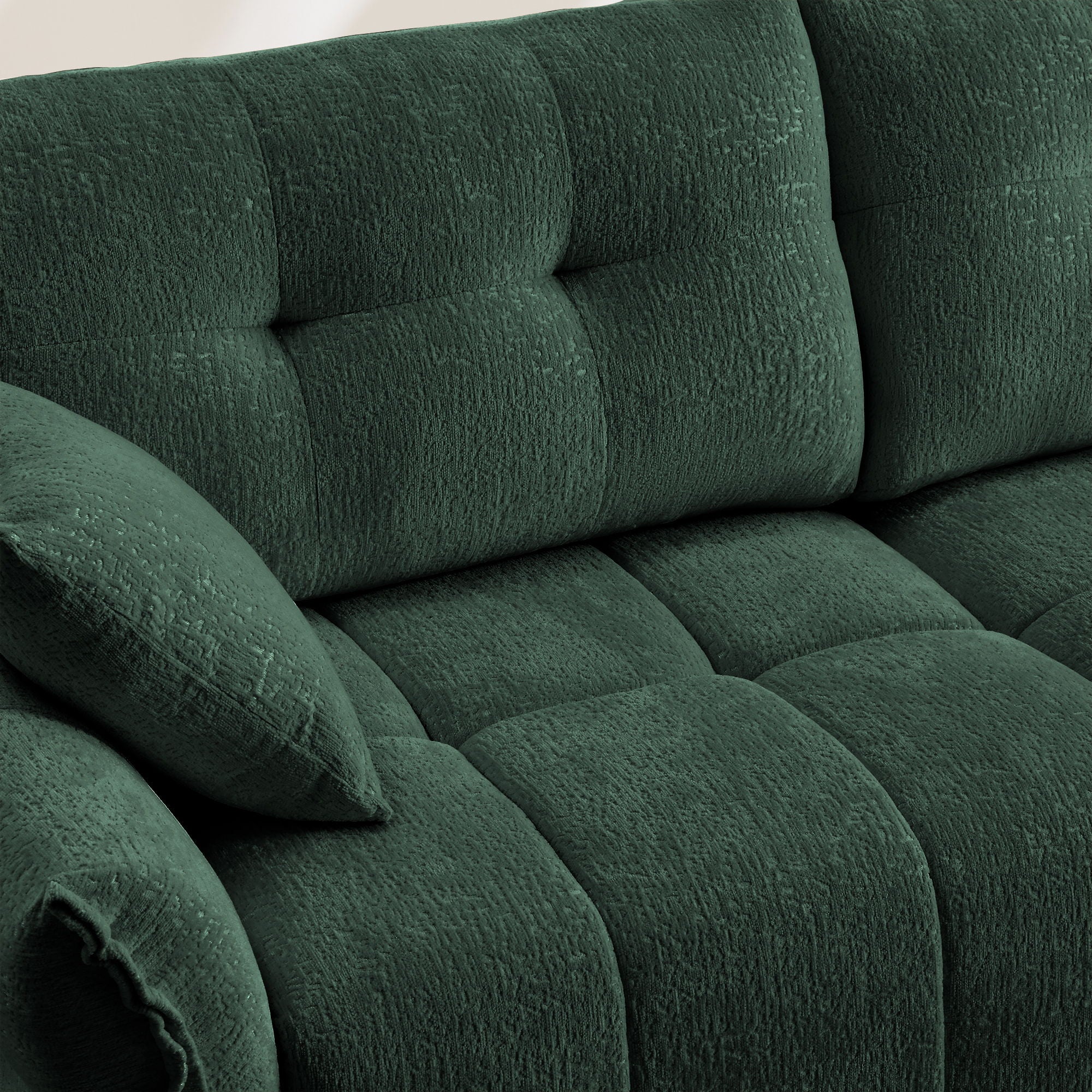 Modern Sofa & Pillows, Textured Cover, High Rebound Cushions
