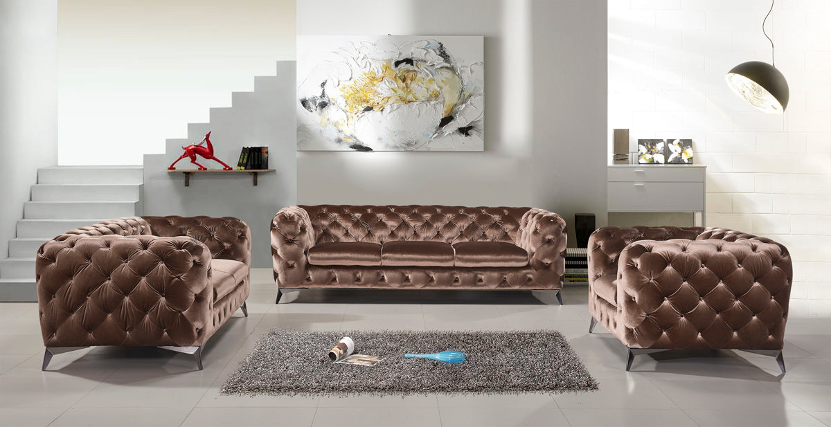 Divani Casa Delilah Modern Brown Fabric Chair