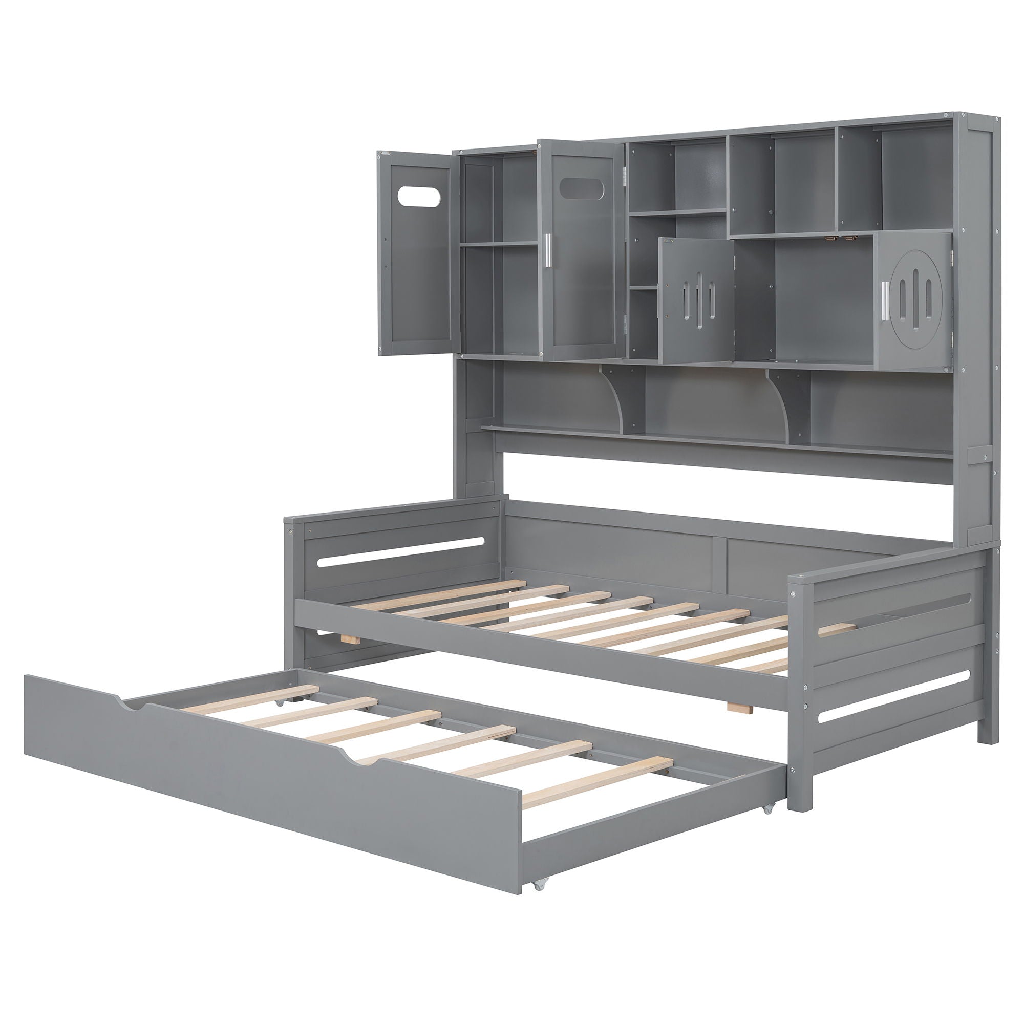 Daybed & All-In-One Cabinet And Shelf