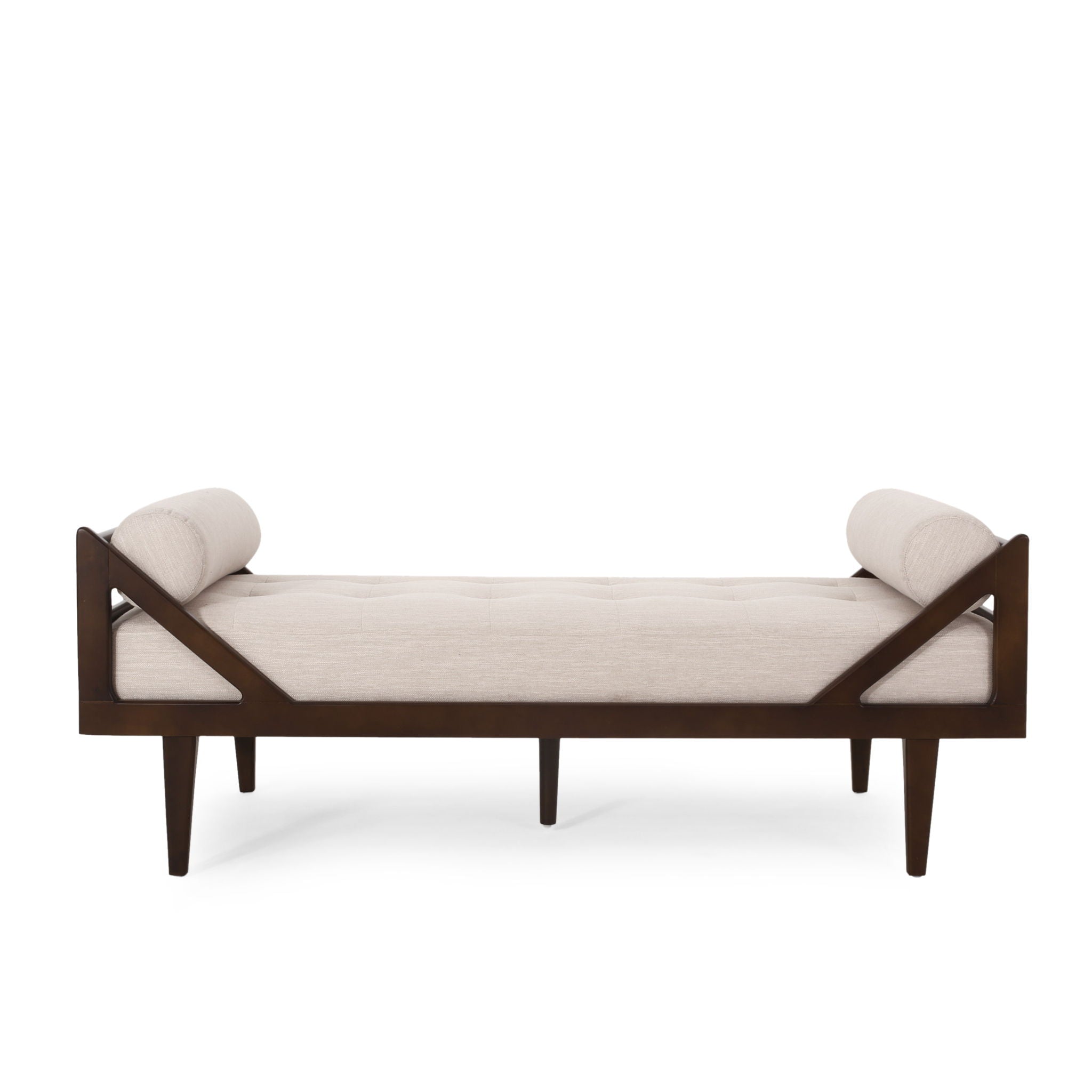 Chic Contemporary Chaise Lounge With Button Tufting And Bentwood Structure