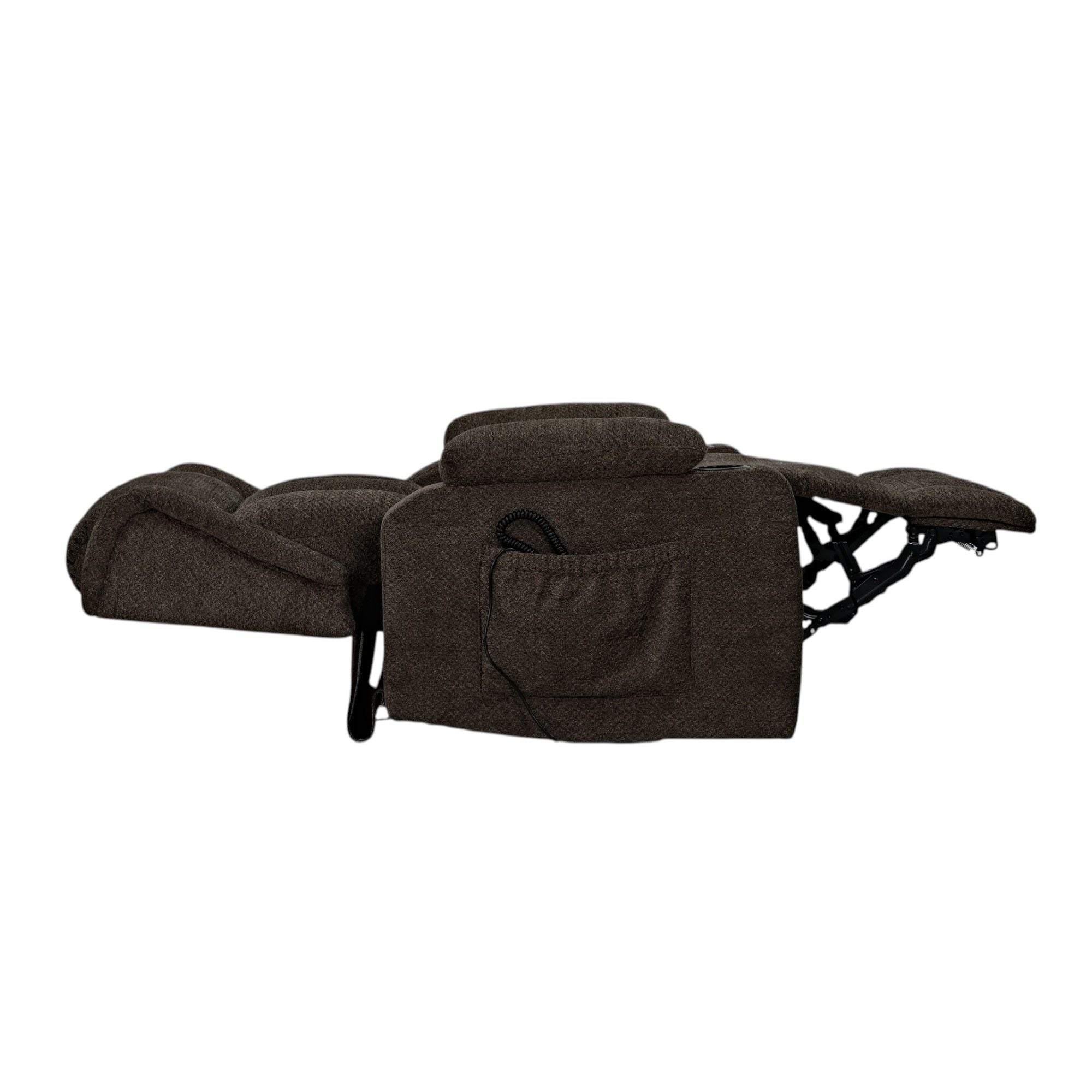 Lusio - Power Motion Recliner With Lift & Cup Holder - Brown