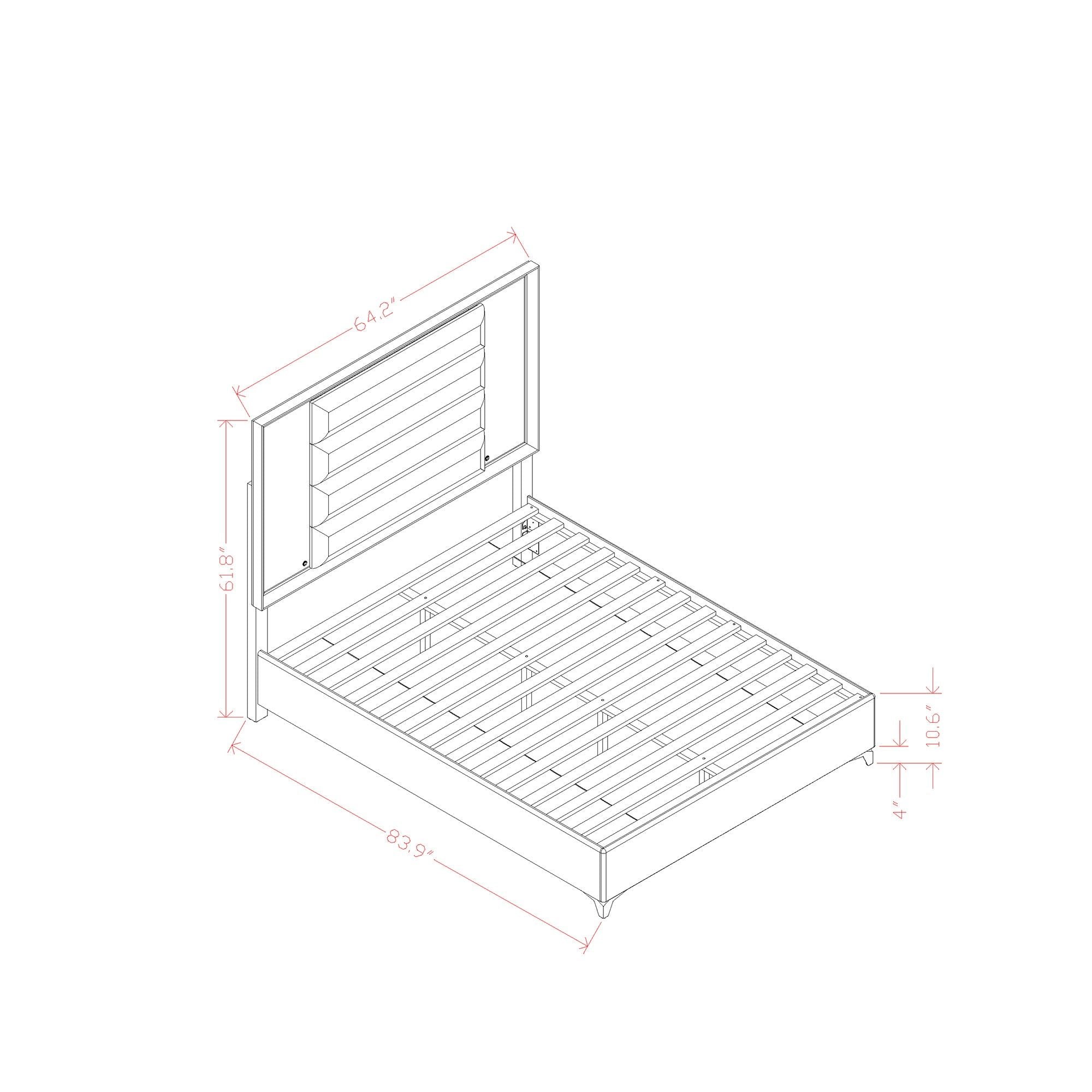 Star - 5 Pieces Bedroom Set Modern Design With LED