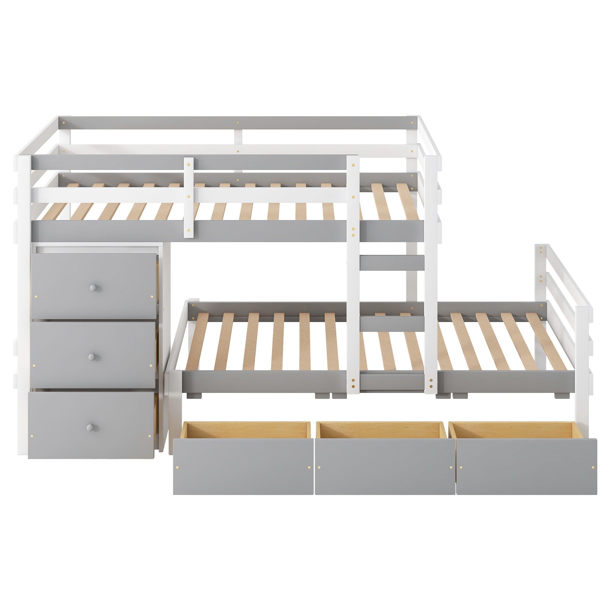Loft Bunk Bed With Drawers And Ladder