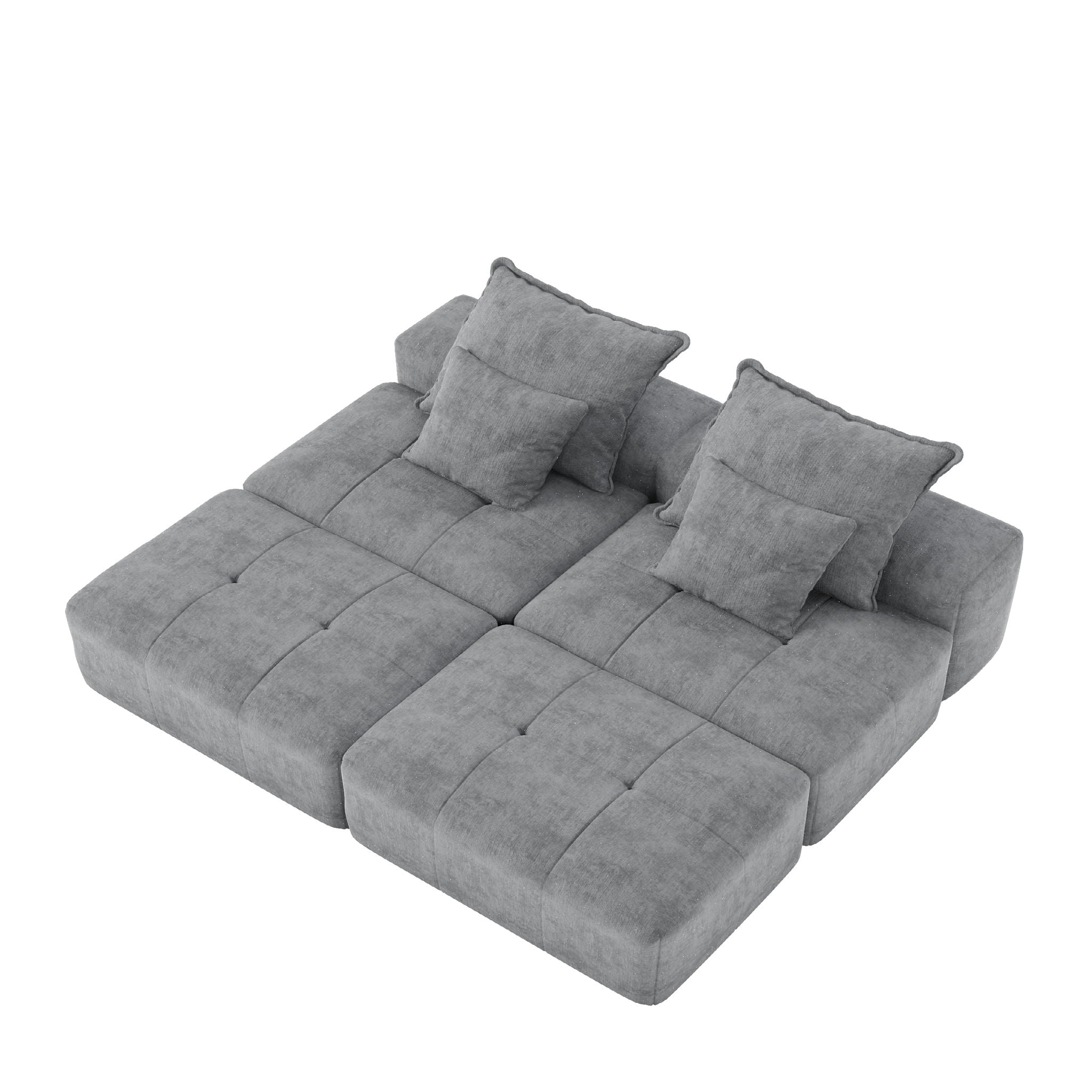 Modern Oversized, Modular Sectional Sofa With Pillows